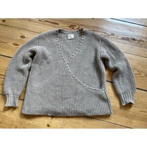 First Rite 100% Alpaca Crossover sweater beige Small